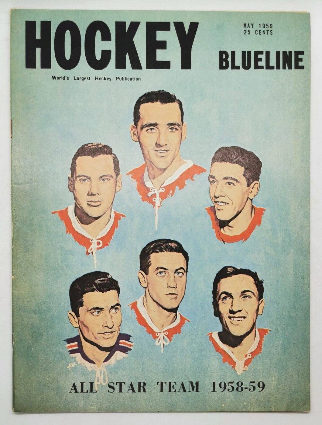 May 1959 Hockey Blueline Magazine All-Star Team 1958-59