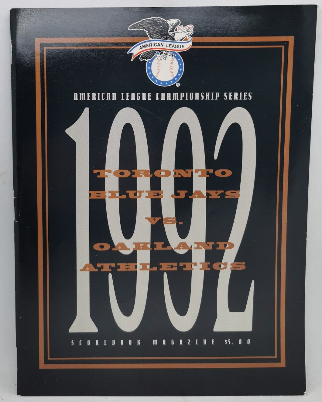 1992 Toronto Blue Jays Vs. Oakland Athletics Scorebook Magazine