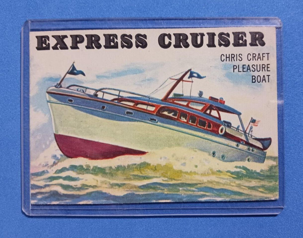 1955 Topps Rails & Sails #135 Express Cruiser Chris Craft Pleasure Boat