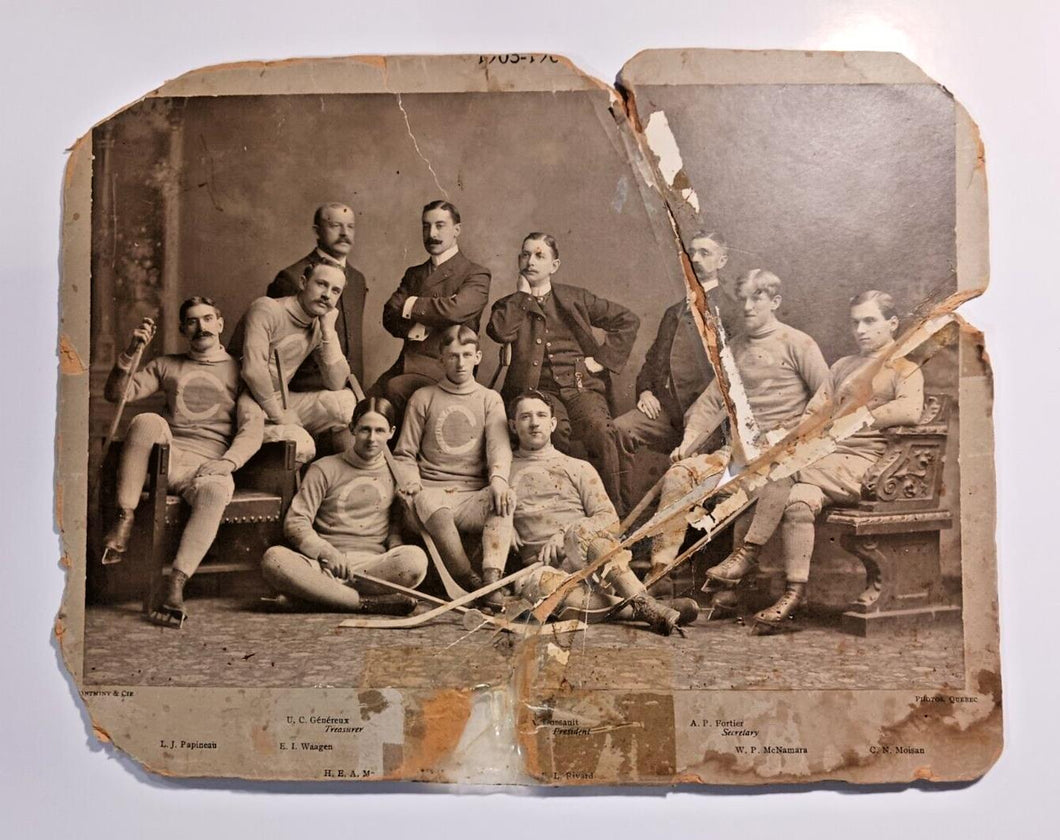 1905 Quebec Vintage Hockey Team Cabinet Photo 14
