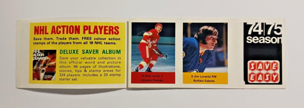 Loblaws NHL Action Players 1974-75 Sticker Stamps w/ Darry Sittler