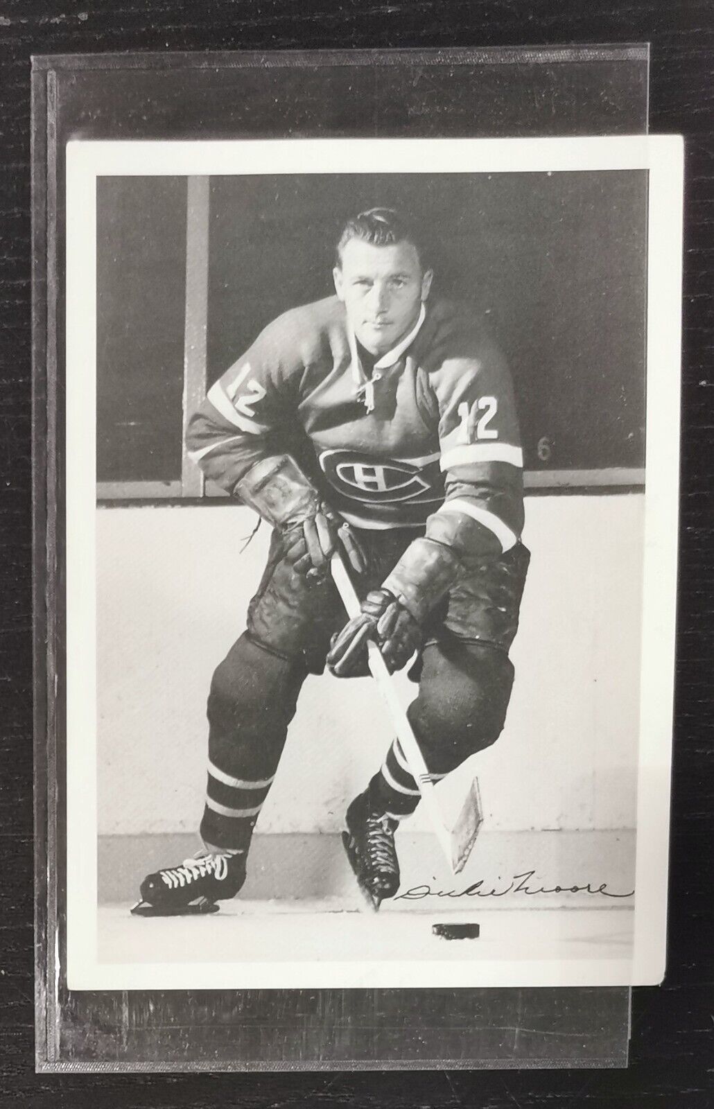 1960-61 York Peanut Butter NHL 5X7 Photo, Canadiens' Dickie Moore