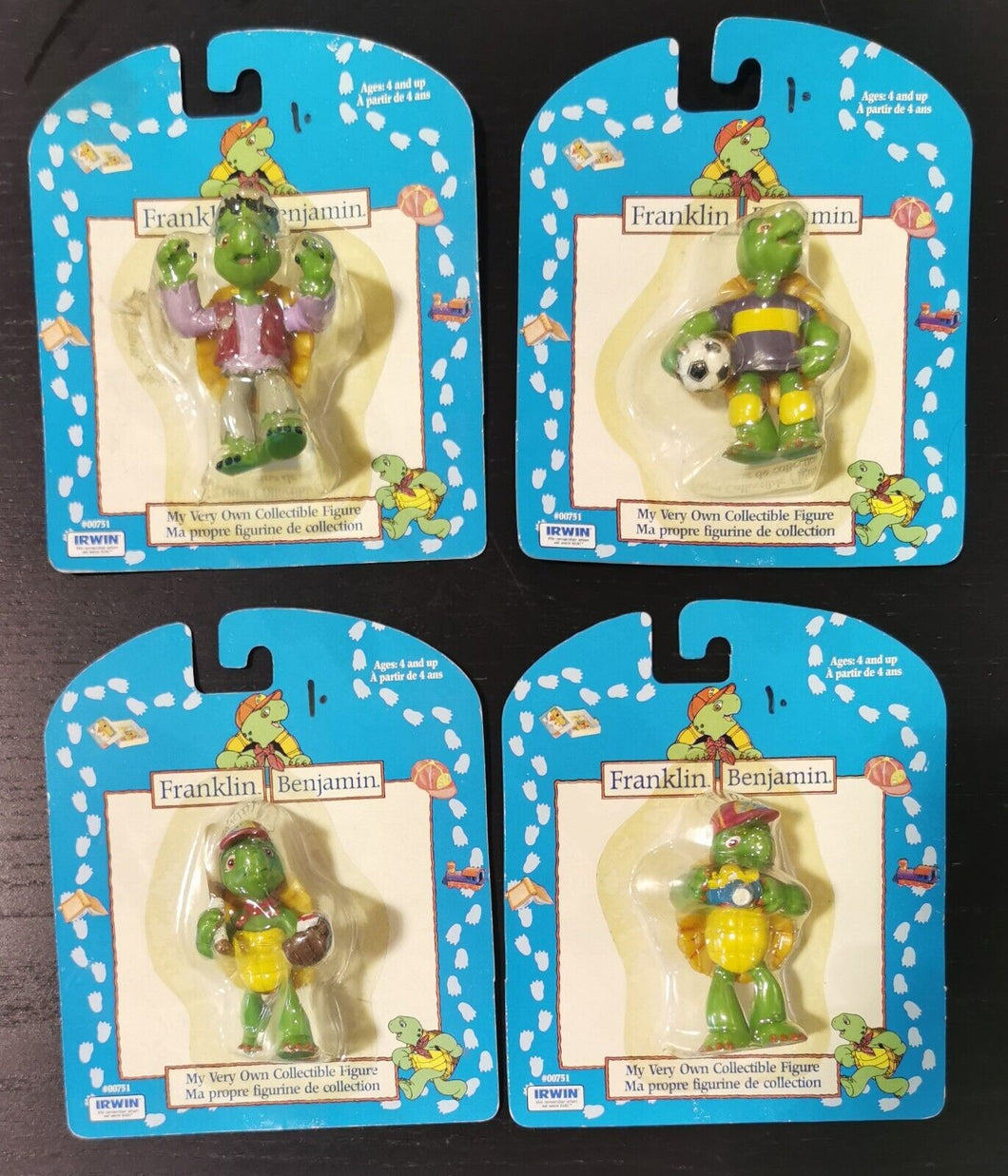 1986 Franklin The Turtle Figure Lot of 4 Sealed