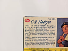 Load image into Gallery viewer, 1962 Post Canada Gil Hodges #101 Baseball Card Brown Back

