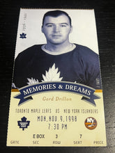 Load image into Gallery viewer, 1998 Gord Drillon - Leafs v Islanders Ticket Stub (Final Season at MLG)
