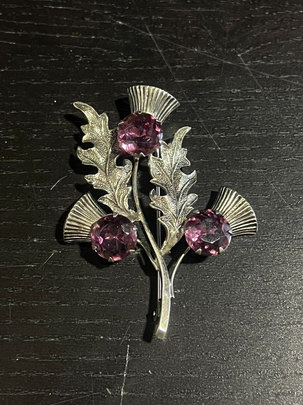 92.5 Sterling Silver - Thistle Brooch (Marked WBS)