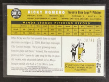 Load image into Gallery viewer, 2009 Topps Heritage Chrome Ricky Romero Black Refractor SSP 28/60 CHR172
