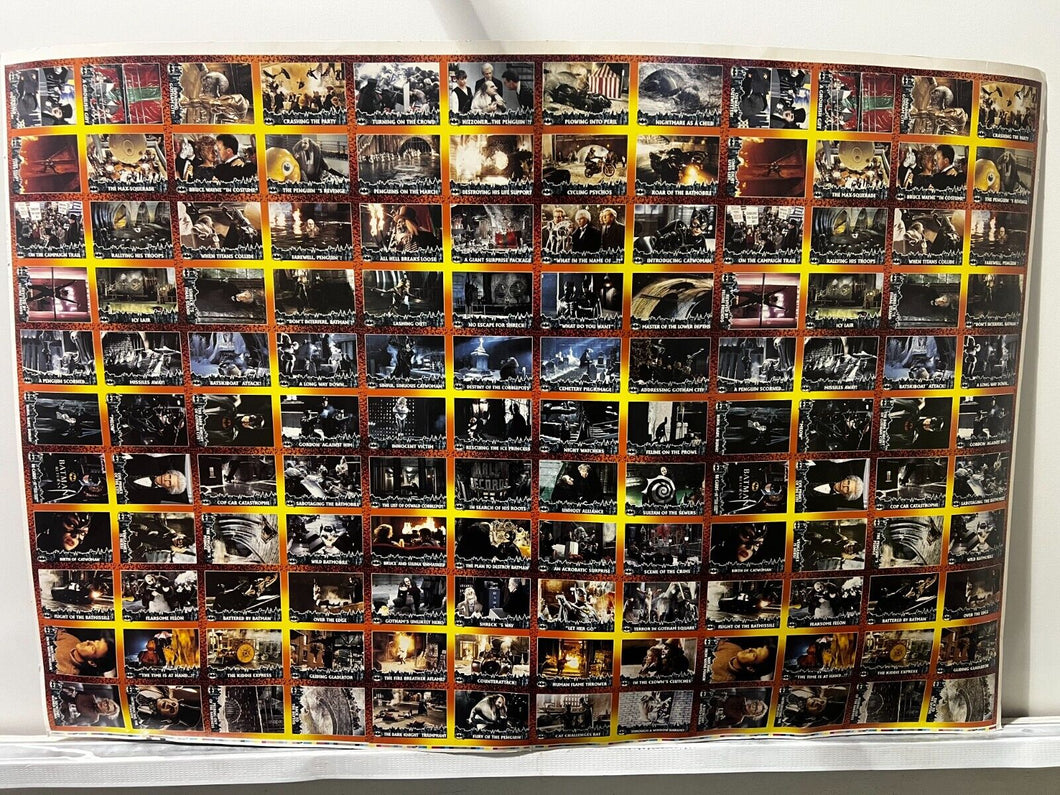1992 OPC Batman Returns - Uncut Sheet of Trading Cards #1-88
