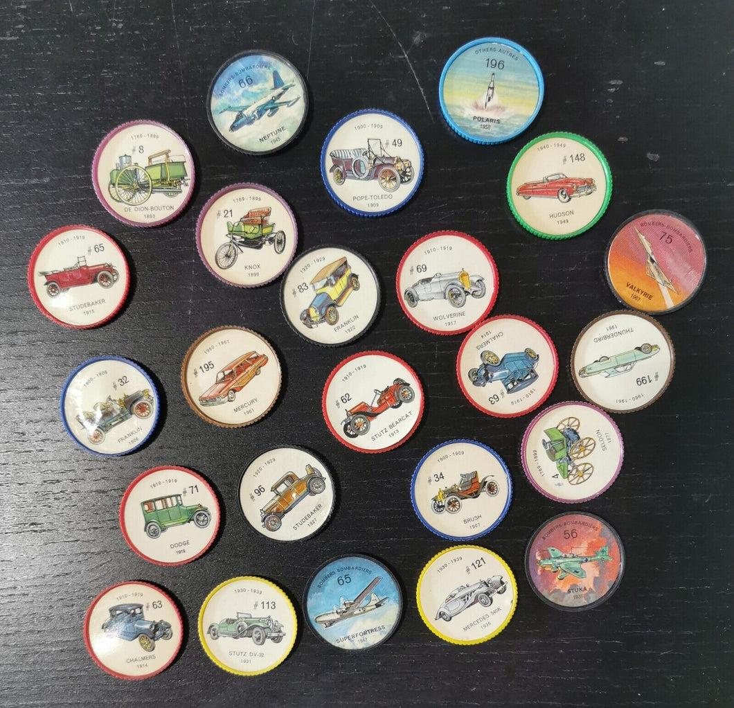 Jello Hostess Automobile Car Coins 1960s Plastic Lot Of 19