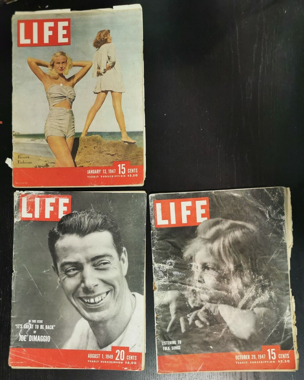 Life Magazine Issued 1947 Jan 13, 1947 Oct 20, 1949 Aug 1