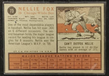 Load image into Gallery viewer, 1962 Topps Nellie Fox #73 Baseball Card EX

