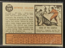 Load image into Gallery viewer, 1962 Topps Haywood Sulllivan #184 Baseball Card EX
