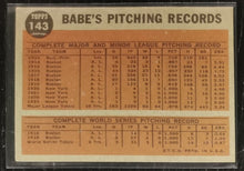 Load image into Gallery viewer, 1962 Topps Babe&#39;s Pitching Records Greatest Sports Hero #143 Baseball Card VG-EX
