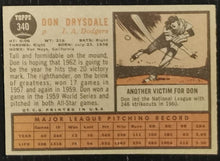 Load image into Gallery viewer, 1962 Topps Don Drysdale #340 Baseball Card EX
