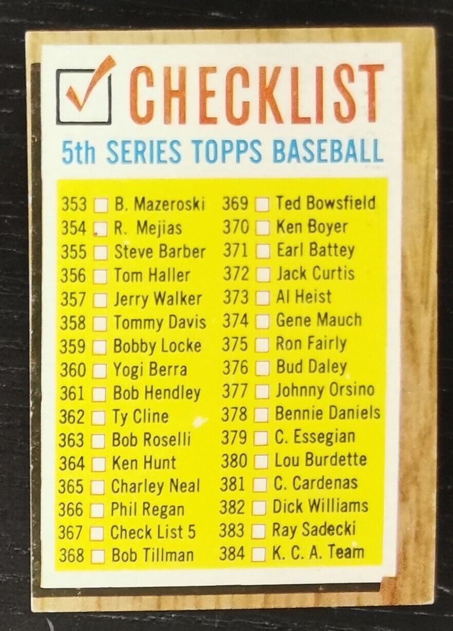 1962 Topps #367 Baseball Card VG-EX
