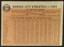 Load image into Gallery viewer, 1962 Topps Kansas City Athletics - 1961 #384 Baseball Card VG-EX
