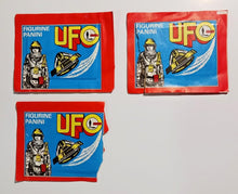 Load image into Gallery viewer, 1973 Panini UFO Sticker Pack Lot - 1 Sealed, 2 Opened
