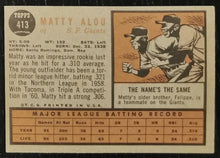 Load image into Gallery viewer, 1962 Topps Matty Alou #413 Baseball Card VG-EX

