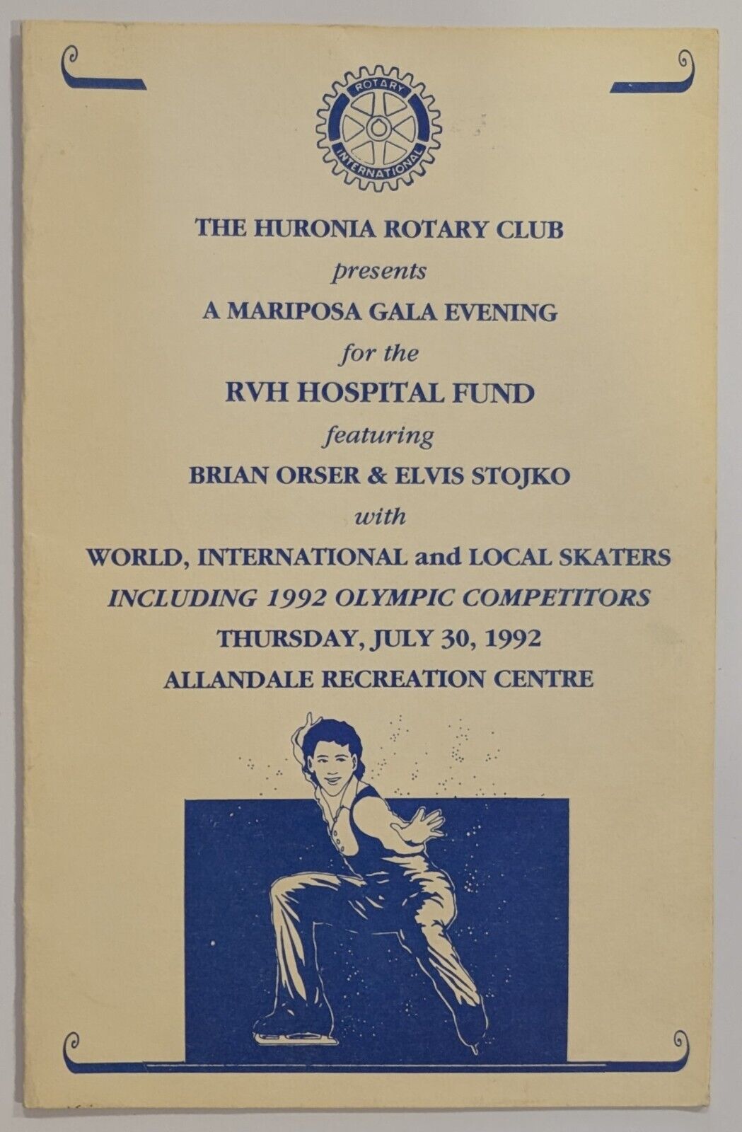 World Skaters Including 1992 Olympic Competitors Huronia Card With Signatures