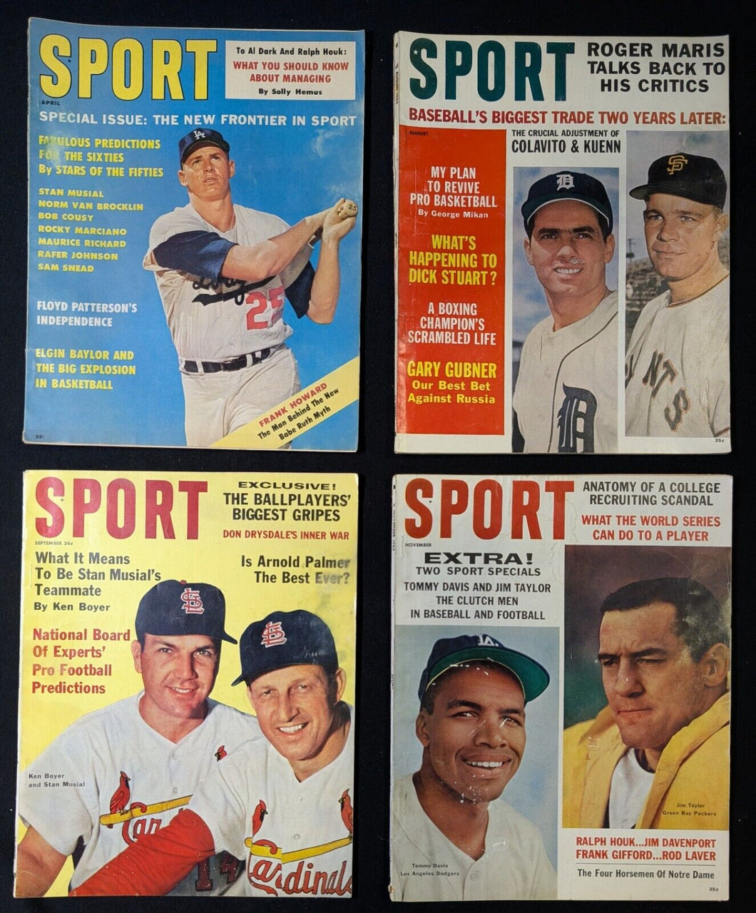Sport Magazine Collection, Published in April, Aug, Sept, and Nov 1962
