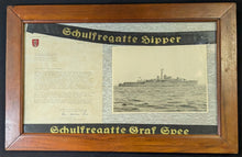 Load image into Gallery viewer, 1959 Schulfregatte Hipper Photo With Letter In Wood Frame
