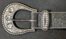 Load image into Gallery viewer, 1980’s Vintage Silver Tone Black Leather Belt Lot of 2
