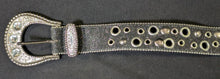 Load image into Gallery viewer, 1980’s Vintage Silver Tone Black Leather Belt Lot of 2
