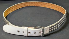 Load image into Gallery viewer, 1980’s Vintage Silver Tone Leather Belt Lot of 2
