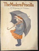 Load image into Gallery viewer, Vintage The Modern Priscilla Magazine - August 1910 - Girl with Umbrella Cover
