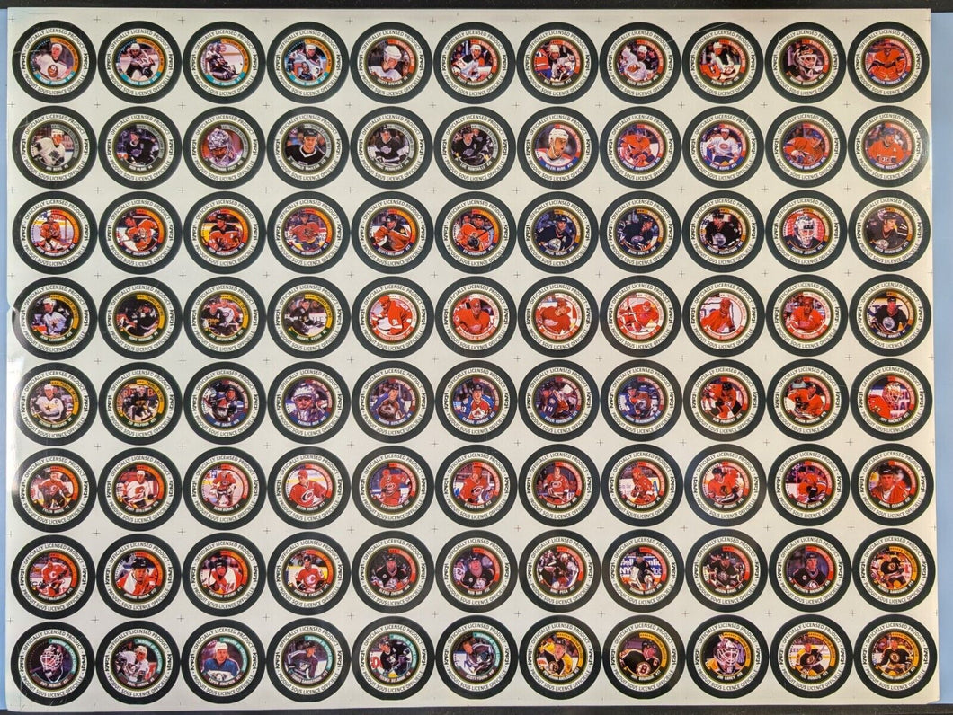 1996-97 NHL Hockey Collectible Medallion Uncut Metal Sheet Black Frame
