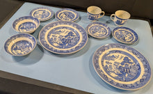 Load image into Gallery viewer, Johnson Brothers Blue Willow 10 Piece Set - Plates Bowls Cups

