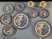 Load image into Gallery viewer, Johnson Brothers Blue Willow 10 Piece Set - Plates Bowls Cups
