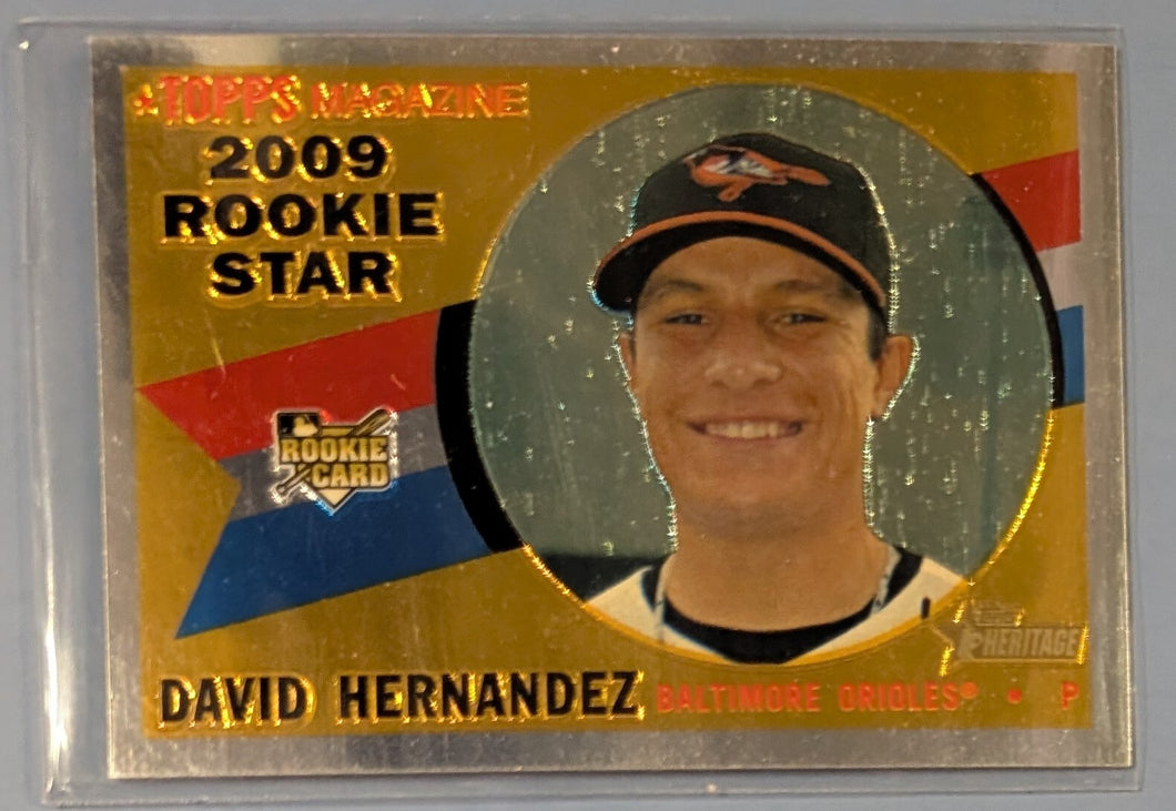 2009 Topps Heritage Chrome Baseball Rookie Card - David Hernandez - CHR183 (B)