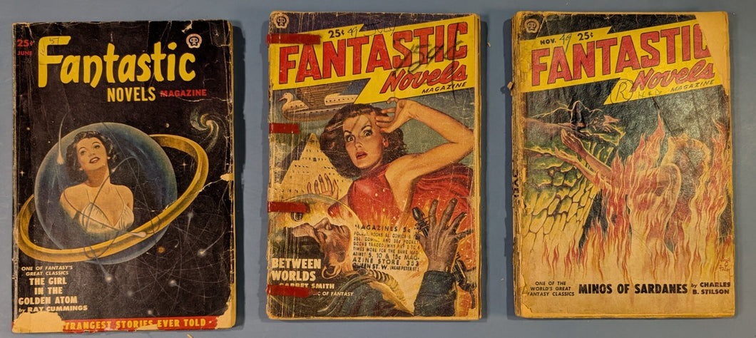 Lot 3 Vintage Fantastic Novels Pulp Sci-Fi Magazine 1950 Cummings Smith Stilson