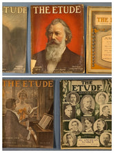 Load image into Gallery viewer, 1913-1914 The Etude Magazine Lot 5 Issues Brahms Beethoven Liszt Wagner Paganini
