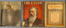 Load image into Gallery viewer, 1913-1914 The Etude Magazine Lot 5 Issues Brahms Beethoven Liszt Wagner Paganini
