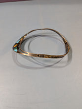 Load image into Gallery viewer, Mexico 925 Sterling Silver Hinged Collar Necklace Onyx Turquoise Malachite
