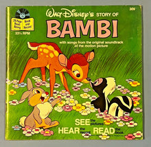 Load image into Gallery viewer, Walt Disney&#39;s Story of Bambi Book and Record 33 1/3 RPM

