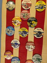 Load image into Gallery viewer, Vintage WinCraft NFL Super Bowl Champions Felt Banner with 30+ Team Helmet Pins
