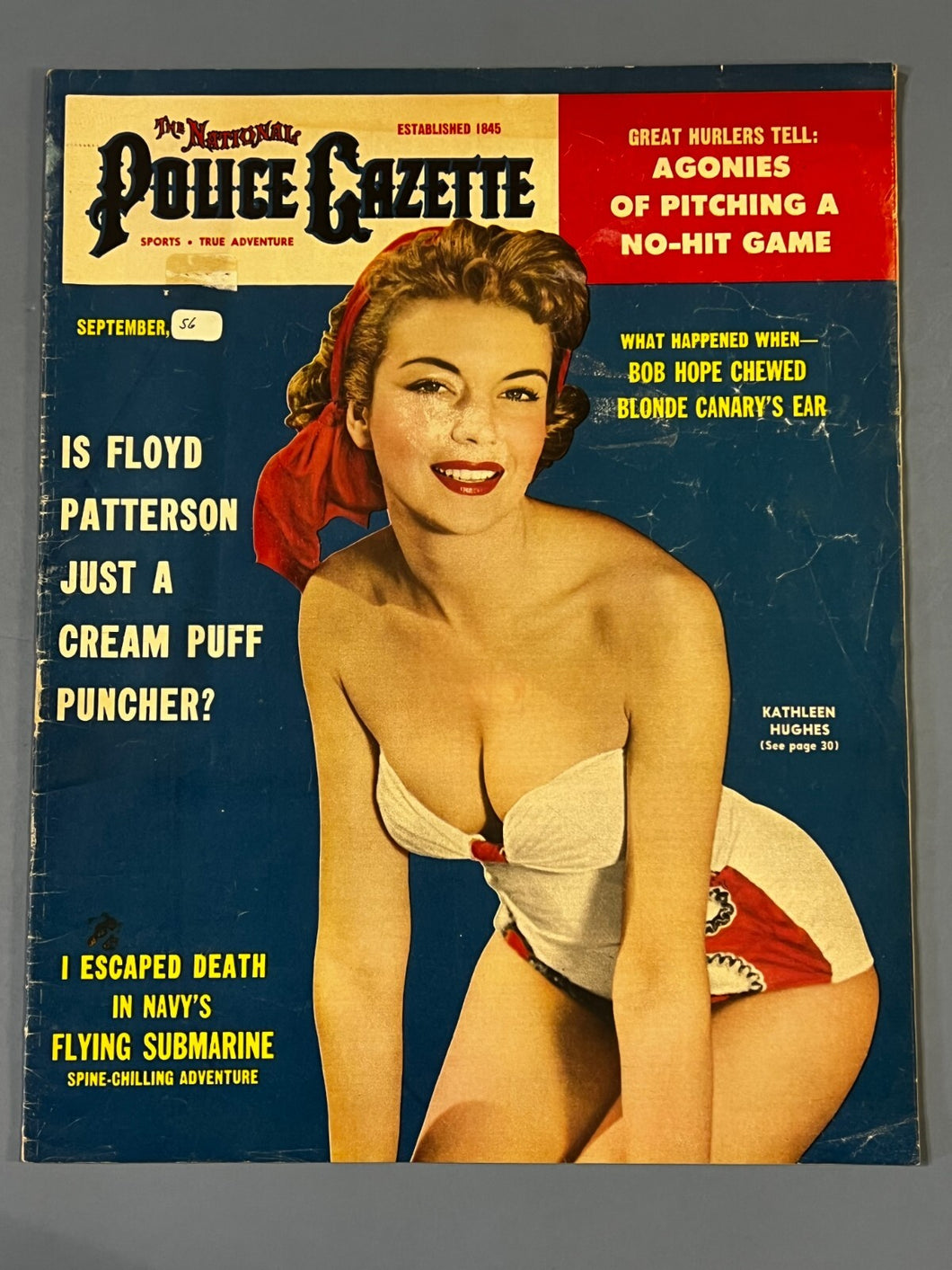 The National Police Gazette Magazine September 1956 Kathleen Hughes Cover