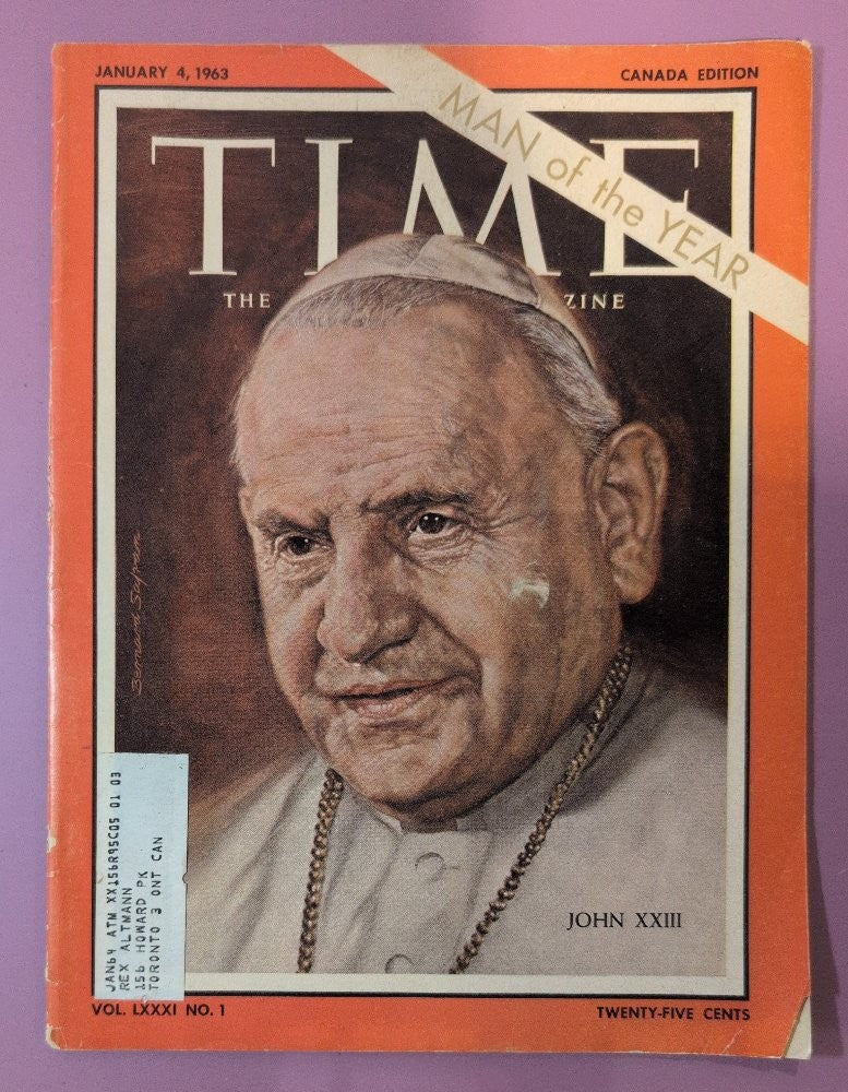 Time Magazine January 4 1963 Man of the Year Pope John XXIII Canada Edition