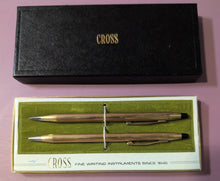 Load image into Gallery viewer, Vintage Cross 1/20 12K Gold Filled Pen &amp; Pencil Set in Original Box
