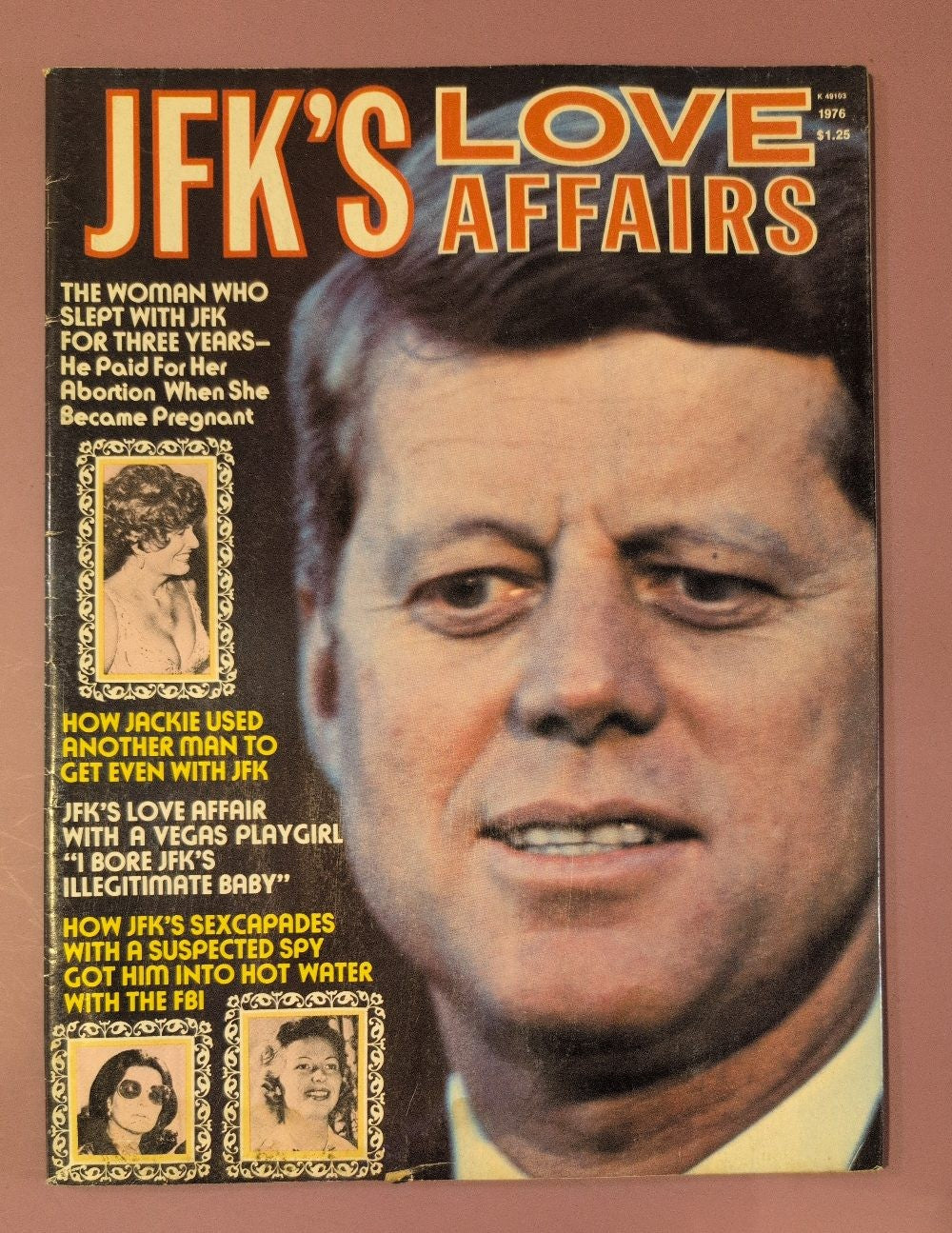 JFK's Love Affairs Magazine 1976 K 48193 Vintage Exploitation Mag