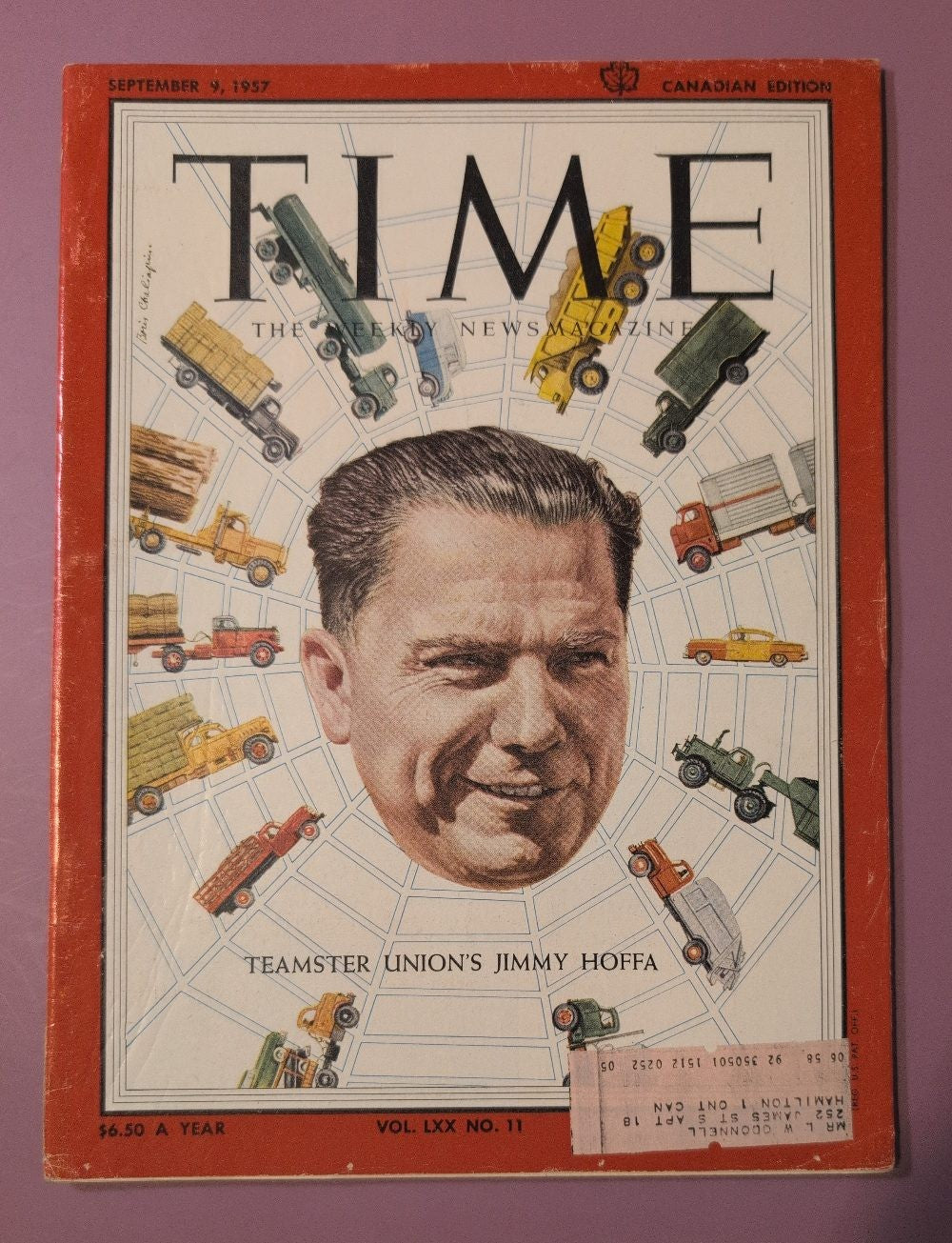 TIME Magazine Canadian Edition September 9 1957 Jimmy Hoffa