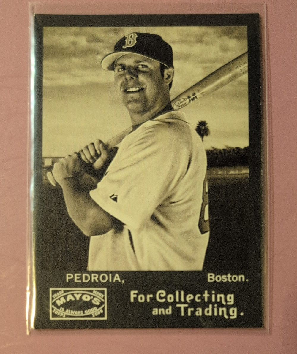 2009 Topps Heritage Mayo Baseball Card - Dustin Pedroia - TME-DP