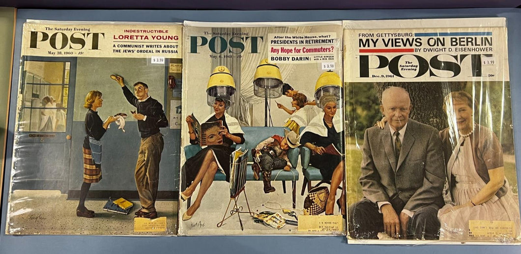 Lot of 3 Vintage The Saturday Evening Post Magazines 1960, 1961, 1962