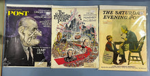 Load image into Gallery viewer, Lot of 3 Vintage Saturday Evening Post Magazines 1968 &amp; 1971 LBJ, Rockwell
