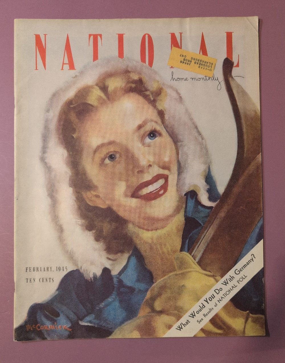 National Home Monthly Magazine February 1945 - Woman Skier Cover