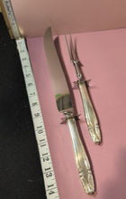 Load image into Gallery viewer, Wallace Stradivari Carving Knife and Fork Set With Sterling Silver Handle

