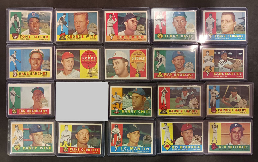 2009 Topps Heritage 50th Anniversary 1960 Buybacks Lot of 19 range #294 to 351